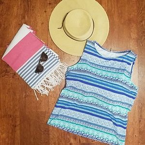 Lands End. High-neck Tankini Top